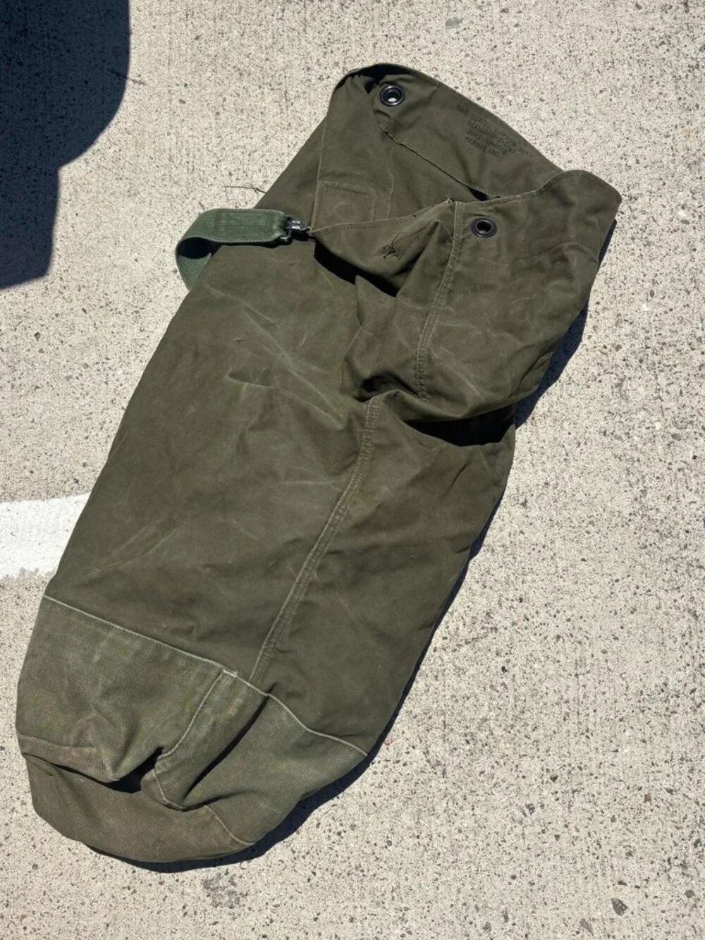 1972 United States Military Bag Vintage Olive Green 70s